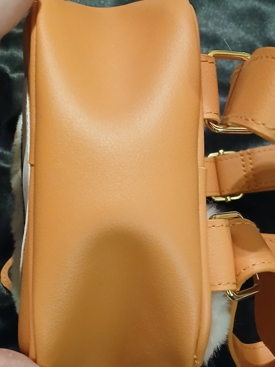 Fox Mini Backpack Orange Vegan Leather Kawaii Cute Animal Bag Scarf Chain Detail - Picture 5 of 8